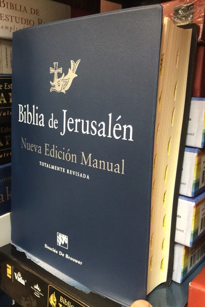 Biblia De Jerusalen Con Indice EDICION Revisada Tapa Vinil Azul Catolica