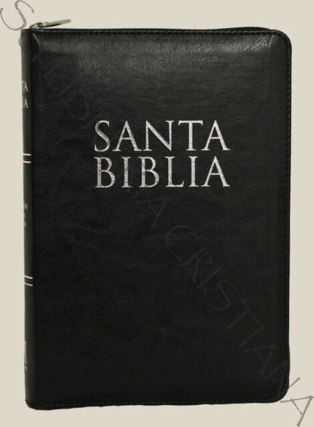 Biblia Reina Valera 1960 Y Cierre Negra Con Indice Plata